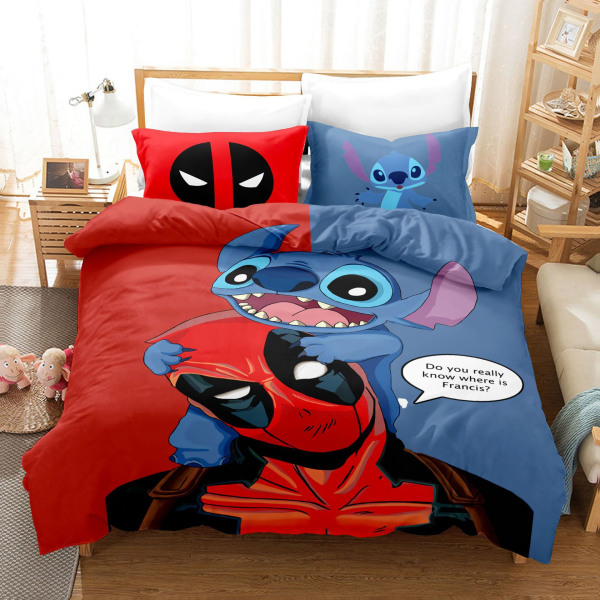 Tecknad animation Stitch-serien sängkläder cover tre delar Stitch-28 140*210 three-piece set