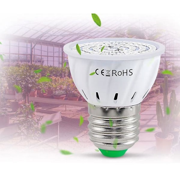 Horticulturevalaistus 2kpl Led Kasvilamppu Kasvien Kasvun Lamppu E27 Täyspektrinen Lamppu 48Led Mehikasvi Kupin Lamppu Täyttövalo