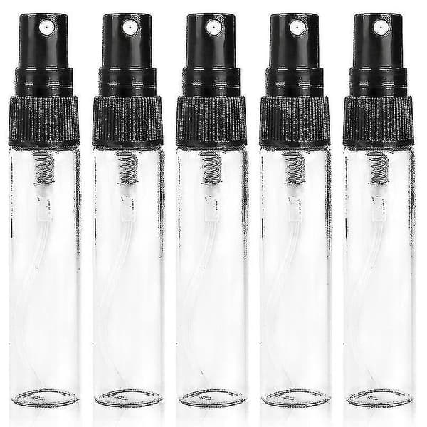 5 st Klar Glas Sprayflaska, Mini 2-10 ml Glas Provflaska, Bärbar Parfymspray