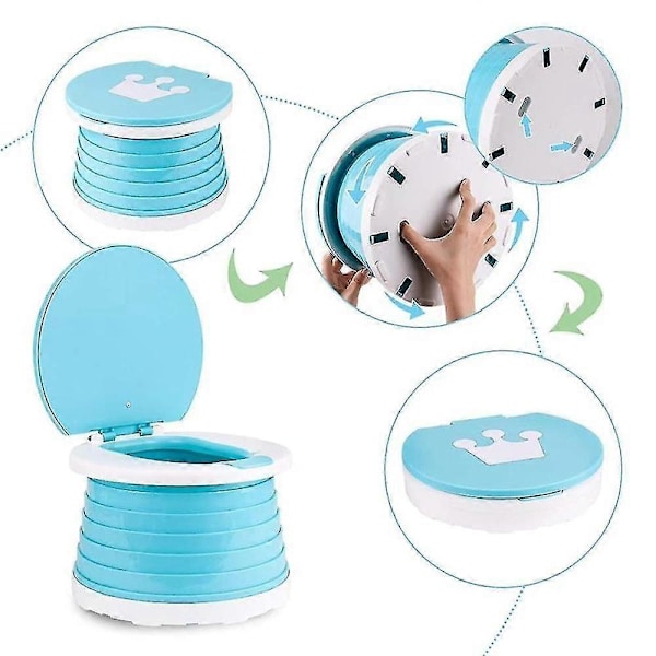 Hopfällbar toalett för barn, bärbar hopfällbar toalettsits för pojkar/flickor -CHSZ blue