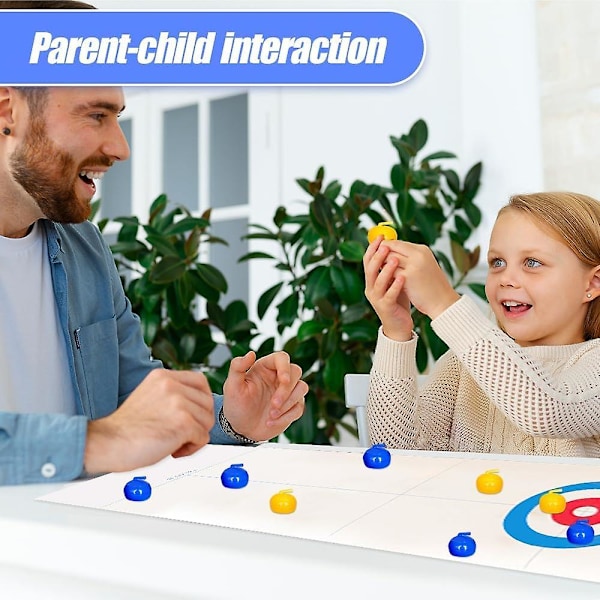 Bord Curlingspel Familjeskoj Familjespel Shuffleboard Puckar Curling Battle Spel Med 8/16 Rullar För Barn Vuxna Festspel without pressure strips a with 8 rolllers