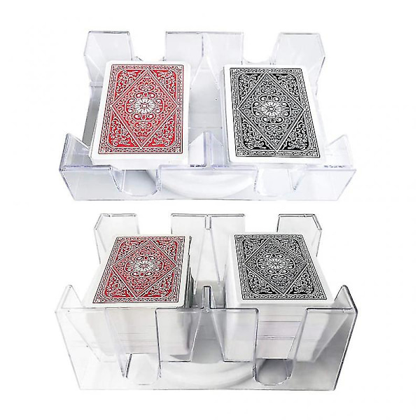 2/6 Däck Spel Kort Hållare Stativ Revolving Rotating Canasta Spelkort Bricka a