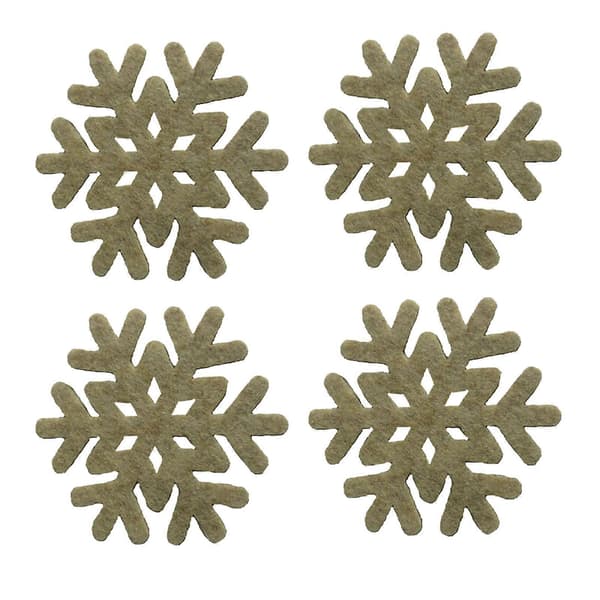 Juldrycksunderlägg Grå Snöflinga Koppar Mattor Rödvin Te Kaffe Kopp Båge 4st