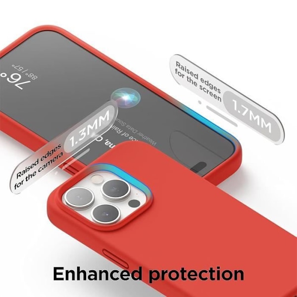 Etui + 2 herdet glass for iPhone 16 Pro, myk silikonbeskyttelse Slim Anti-Scratch Rød