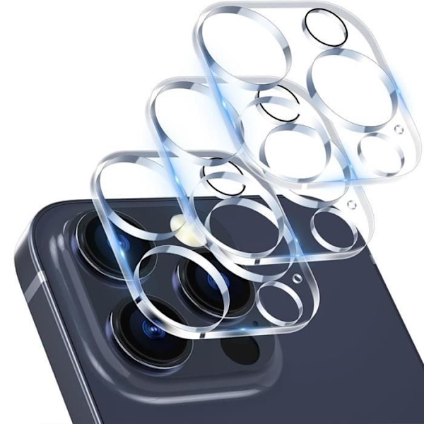 3 herdet glass bakre kamera for iPhone 16 Pro, transparent beskyttelse Transparent