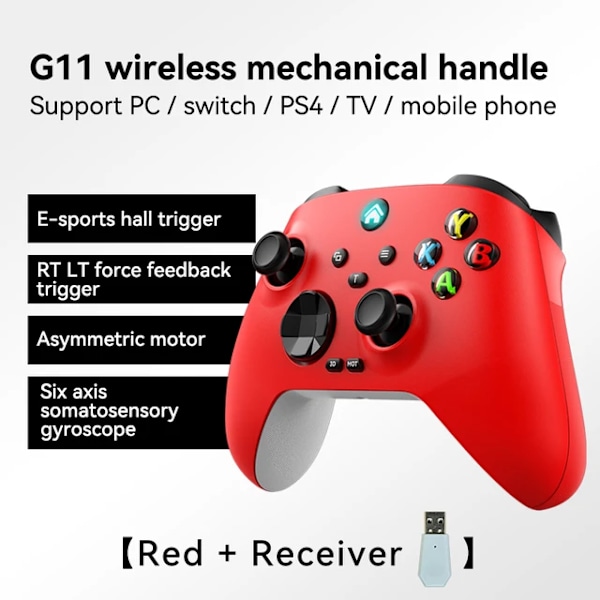 G11 Hall-knapp Gyroskop Lineære Knapper Trådløs BT5.0 Gamepad Kontroller for Switch PC Android Telefon iOS MFi Spill Ed