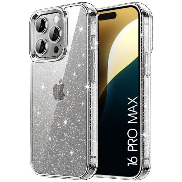 Case for iPhone 16 Pro Max, Transparent Glitter Protection Anti-Rap Shockproof