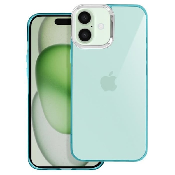 Etui til iPhone 16 Soft Smoke Finish Contour Kamera Metallic Lyseblå Blue