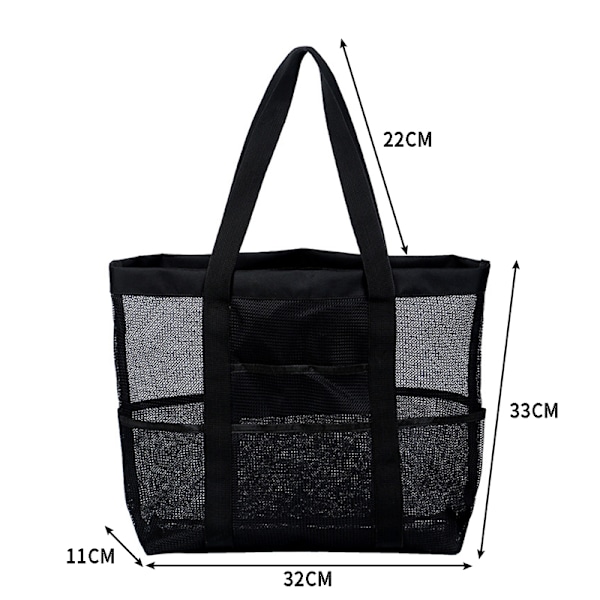 Large Capacity Mesh Beach Bag with Multiple Pockets Portable TravelSwimm