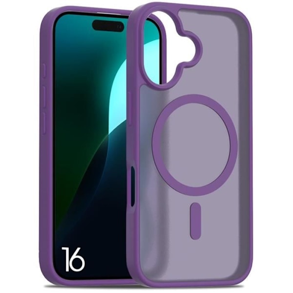 Etui til iPhone 16 med magnetisk ring, silikonebeskyttelse og stødsikker PC mørk lilla Dark purple