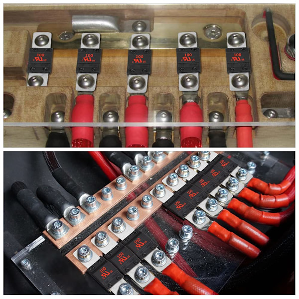 Midi højstrømssikring, 4 dele 40A -150A Midi skrue sikring 12-58 V DC Højstrømssikring Bolt sikring til biler, lastbiler, entreprenørkøretøjer busser 100A