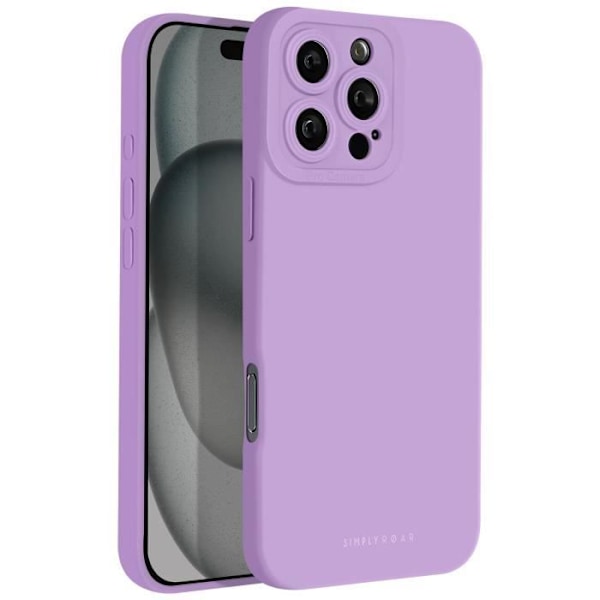 Kotelo iPhone 16 Pro Max - Silikoni Mattamusta Pehmeä Kosketus Kamera Suojattu Roar Purple Purple