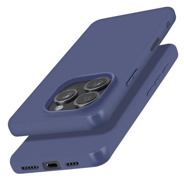 Deksel for iPhone 16 Pro Silikon Matt Finish Soft Touch Midnight Blue Blue