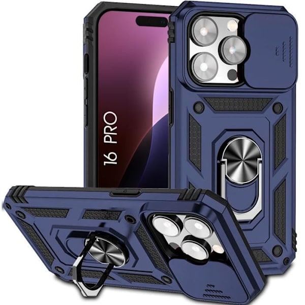 Case for iPhone 16 Pro - Enhanced Shockproof Protection with Rigid Anti-Scratch Camera Protection - Navy Blue