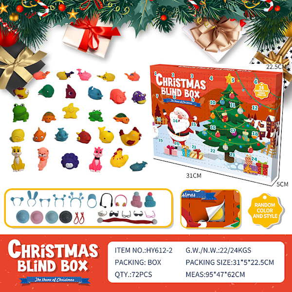 Rubber Duck Christmas Blind Box Advent Calendar Christmas Vinyl Small Yellow Duck Blind Box