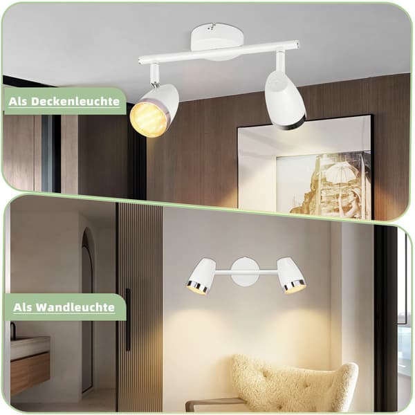 NETTLIFE LED Takspotlight 2 Lampor Modern 4W Vit Varmvit 3000K