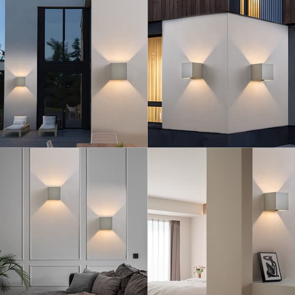 NETTLIFE Set med 2 LED Utomhus Vägglampor, Varmvit IP65, Antracit, för Hem, Trapphus