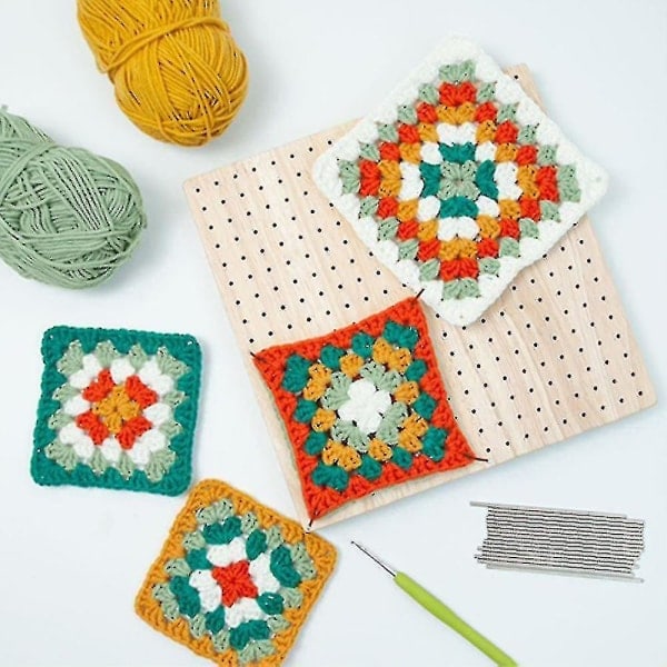 Boutique Træ Crochet Blocking Board Strikke Blocking Mat Med Bar Pins Til Strikning Crochet