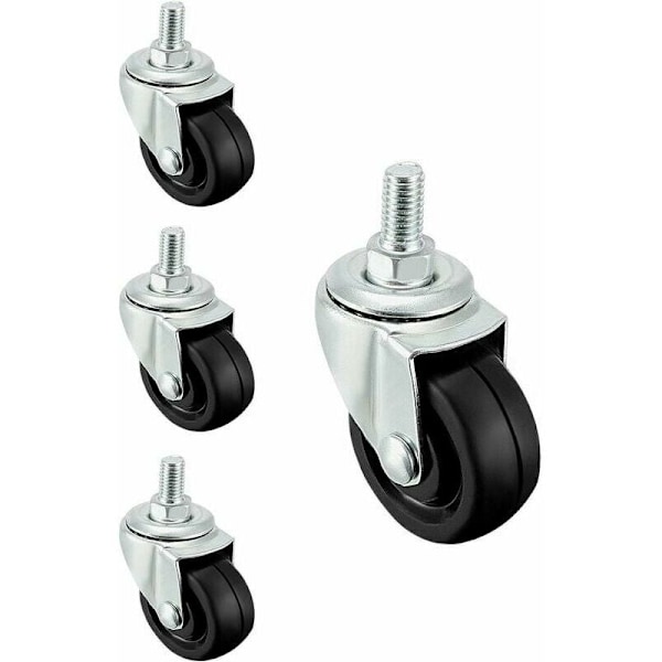 4 kpl 40 mm kumiren pyöriä M8 kierteellä