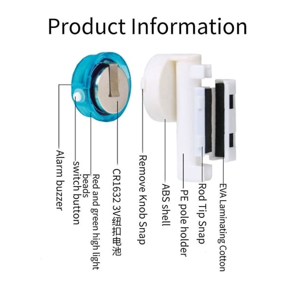 Rod Slight Sensor Lysbitt Hook Fiskeindikator Fiske Stang Misfarging Buzzer Alarm Egnet([HK])