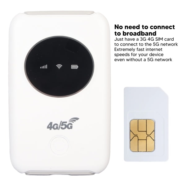 4G LTE USB WiFi Modem 300Mbps Ulåst 5G WiFi SIM-kortslot Indbygget 3200MAh Trådløs Bærbar WiFi Router