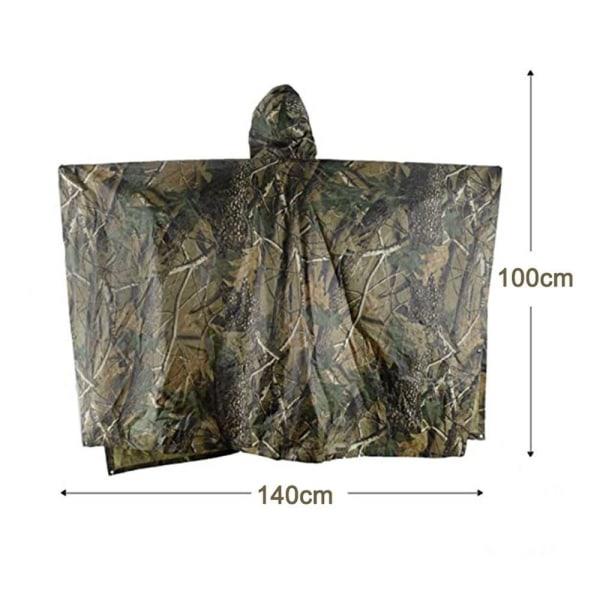 3-in-1 Poncho Vedenpitävä Camo Ripstop Sateenvarjo Takki
