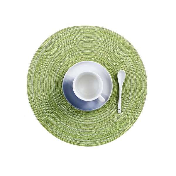 6 kpl:n tablettisetti, pyöreät tabletit PP-punosta, 36 cm (vihreä)