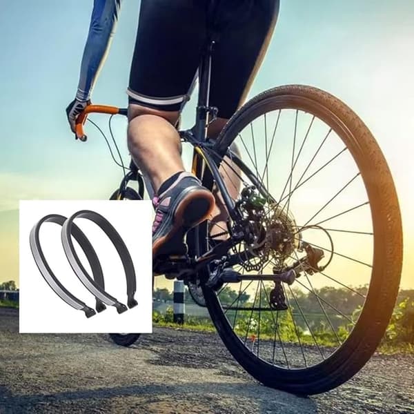 ING Cykelbukseclips, Reflekterende Bukseclips, 2 Par, Grøn & Grå