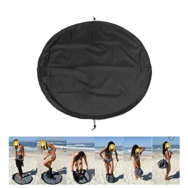 Vattentät Förvaringsväska för Strandkläder, Vattensport, Båtliv, Simning, Diameter 90 cm, Svart