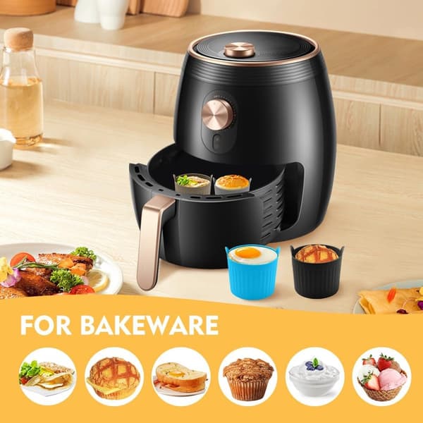 ING 4-pak - Bageforme til airfryer - Silikoneforme - 4 farver - Størrelse: 6,6 cm