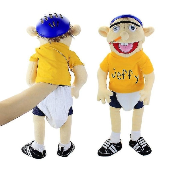 Large Jeffy Boy Hand Puppets 60cm Kids Soft Doll Talk Show Party Props Christmas Plush Toy Children's Gift