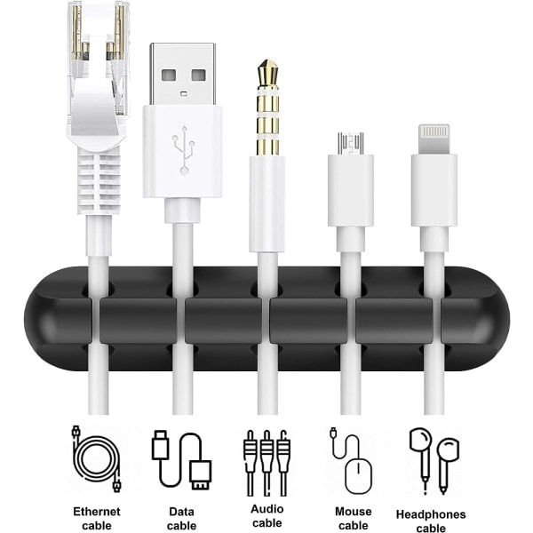 Kabelorganisator Klips - Kabelstyring og USB-holder - Hold kabler pæne og tilgængelige - Ideel til hjemmet eller kontoret