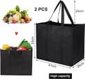 ING Sammenleggbar handlepose, to-delt design, stor gjenbrukbar handlepose, 41 x 33 x 26 cm