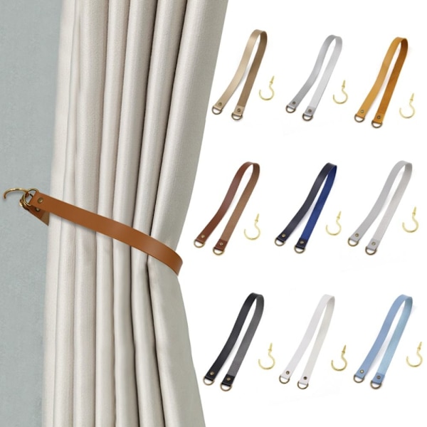 Gardinholder Rep Læder Tiebacks SORT black