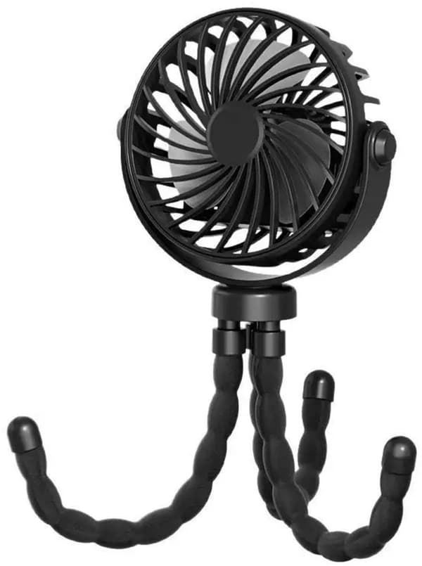 ING Håndventilator, Bærbar Ventilator Genopladelig, Sort, Håndbordventilator Trådløs, Klapvogn Mini Ventilator, 3 Tilstande, Mini Ventilator, Festivalventilator, Blæksprutteventilator