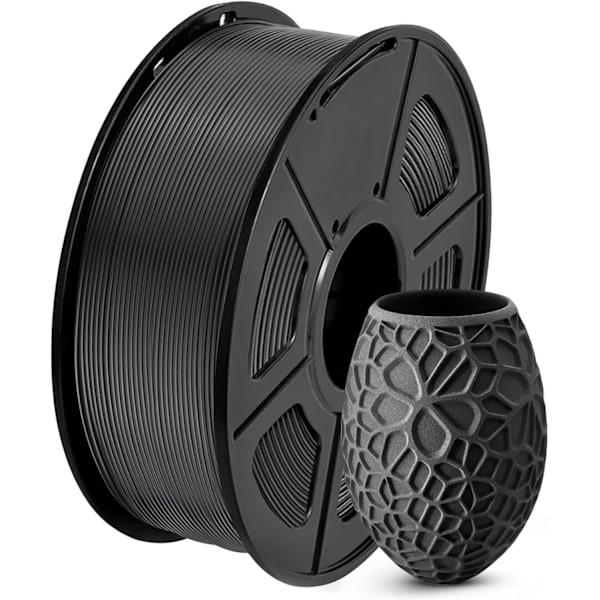 3D Printer Filament PLA Filament 1,75 mm, Dimensionsnøjagtighed +/- 0,02 mm, Passer til de fleste FDM 3D-printere, 1 kg spole (2,2 lbs), PLA Sort