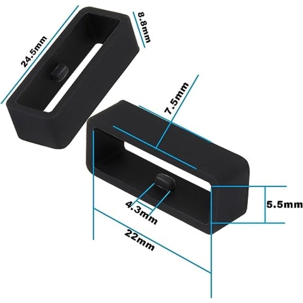 10 stk. silikone urremssløjfe til 22 mm rem - , egnet til Bo Neng A360 Garmin Fenix7 og andre 22 mm brede silikonebriller