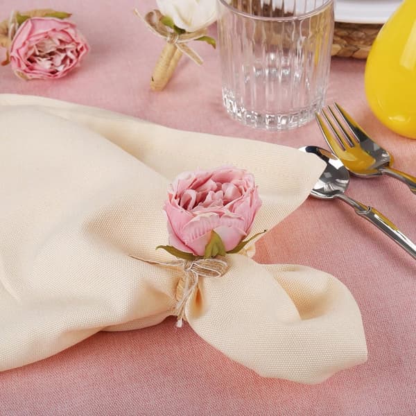 8 Blomster Servietringe - Pink Håndlavede Servietringe - Til Borddekoration