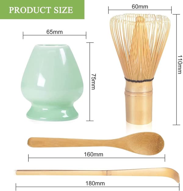 Matcha Set, Set om 7, Matcha Startkit, Matcha Visp, Det Perfekta Setet för Traditionell Matcha, Bambu, Vackert Förpackad