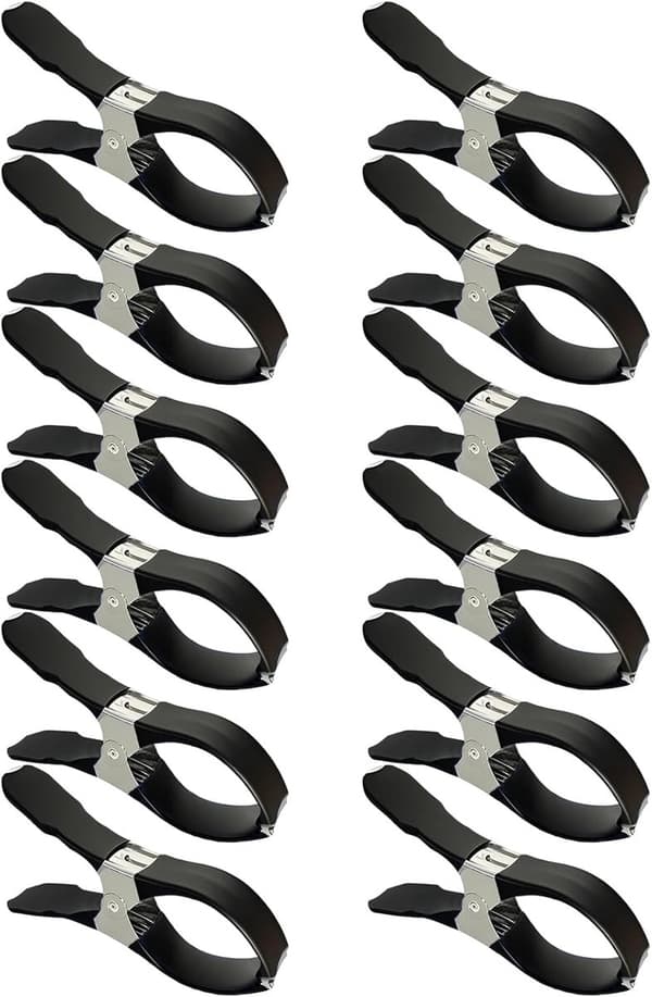Poolklämmor - Överdragsklämmor - Poolöverdrag - Rostfritt stål - 12-pack - Silver