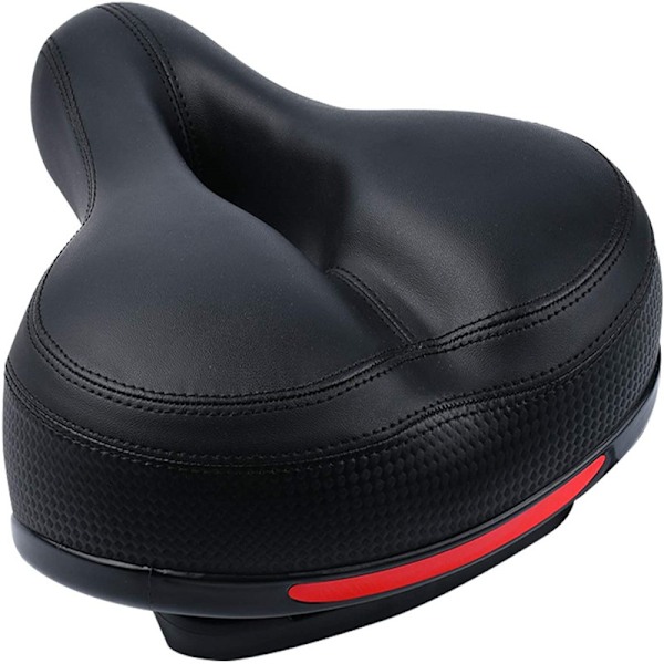 Cykelsaddel Bred og Stødabsorberende Sort