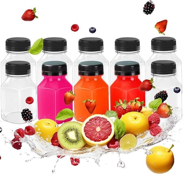 10-pack små klara vattenflaskor plast juiceflaskor mjölkflaskor dryckesbehållare mini plastflaskor återanvändbara för smoothies 120ml