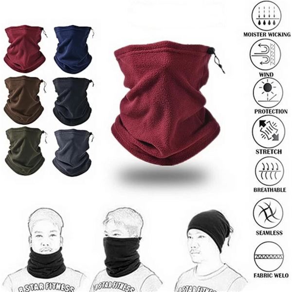 Grønn strikket halskrage skjerf for kvinner og menn, varm vinterwrap for utendørs bruk, perfekt gave til fasjonable damer og menn REd