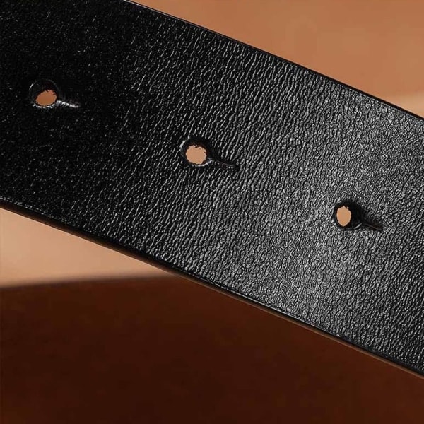 Ægte læderbælte uden spænde 01 Sort 3,3 cm