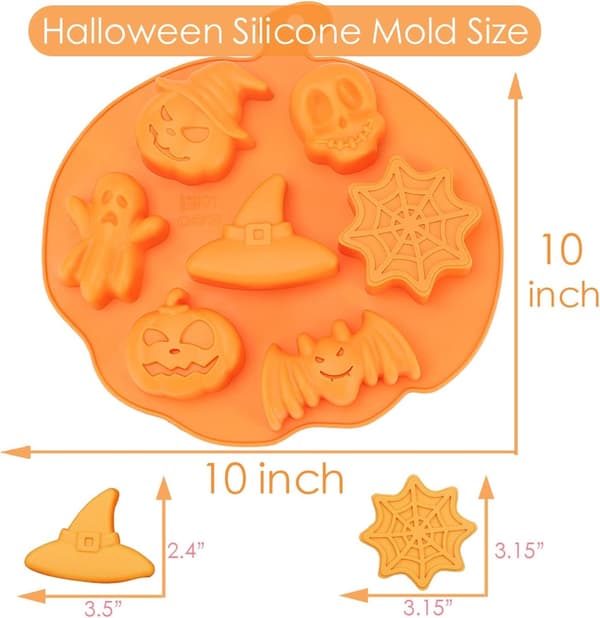 2-delt sæt - Halloween forme - Bageform til småkager - Græskarforme - 7 mønstre - Orange - 26*26 cm