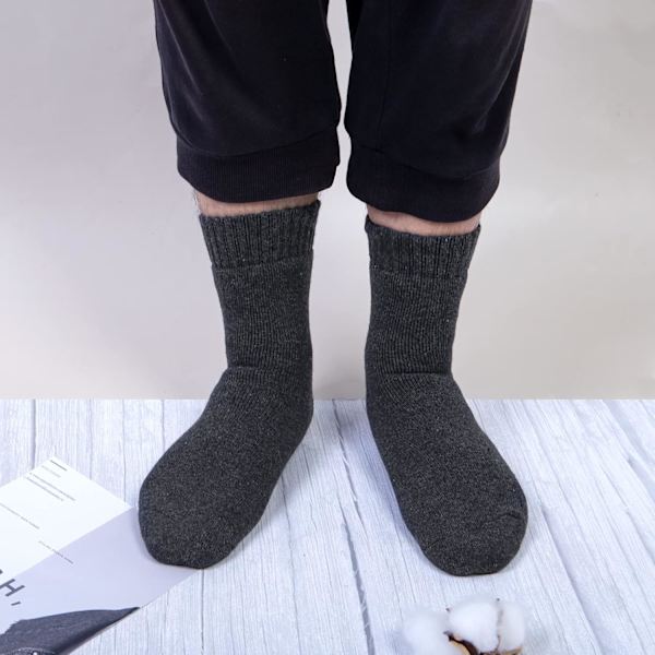 5 Paria Miesten Merinovilla Sukat Talvi Villa Lämpösukat Syksy Paksu Lämpöpuuvilla Sukat Vaellus Vaelluslahja Musta Kameli Ruskea Black camel brown