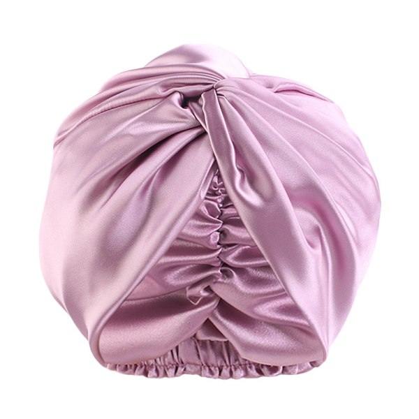 Lila Satin Bonnet - Siden Sovhatt för Kvinnor - Justerbar Hårsjukvårdshätta för Nattetid