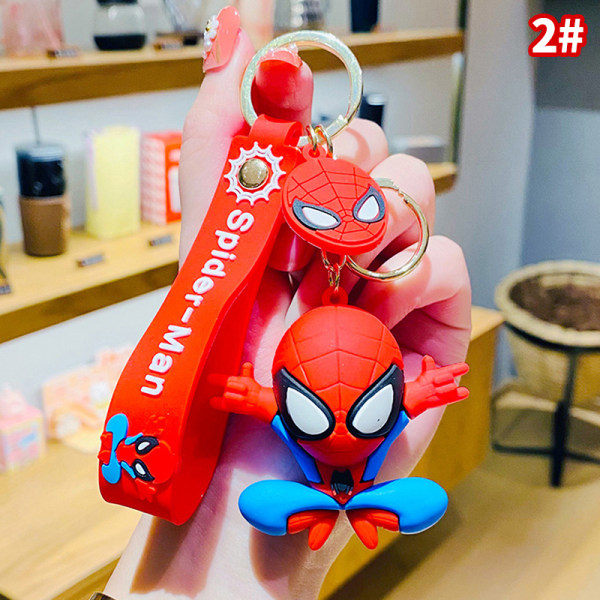 Disney Marvel Spiderman Anime Figur Nøkkelring Tegneserie Edderkopp Svart Rød