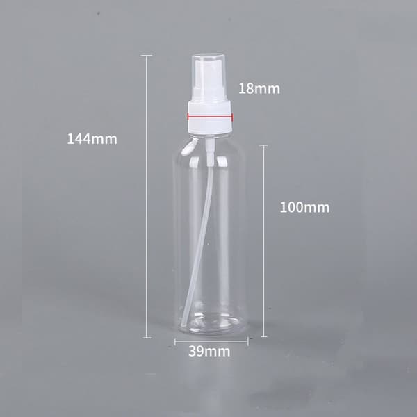 Resesprayflaska (6 delar, 100 ml vardera), avhälld eterisk oljeparfym, transparent.