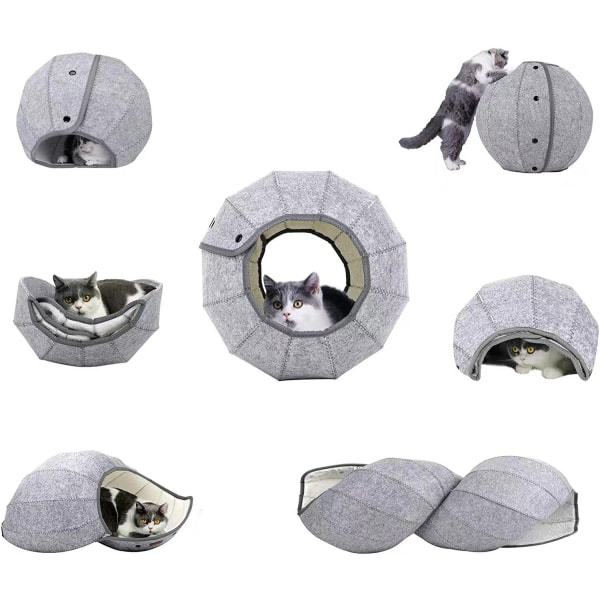 Hopfällbar andningsbar husdjurssäng katt kennel grotta tunnel semi-a